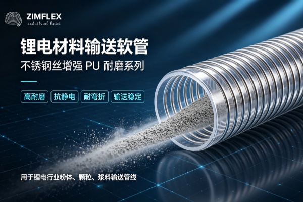Zimflex蚱蜢软管知识讲解——304 不锈钢丝加强 PU 软管的锂电工序与设备应用解析