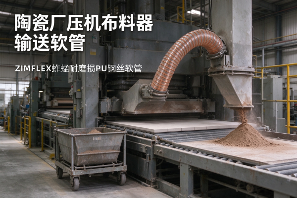 建筑陶瓷压机布料器软管选型：蚱蜢903与921在粉料输送与摆动连接上的配套方案